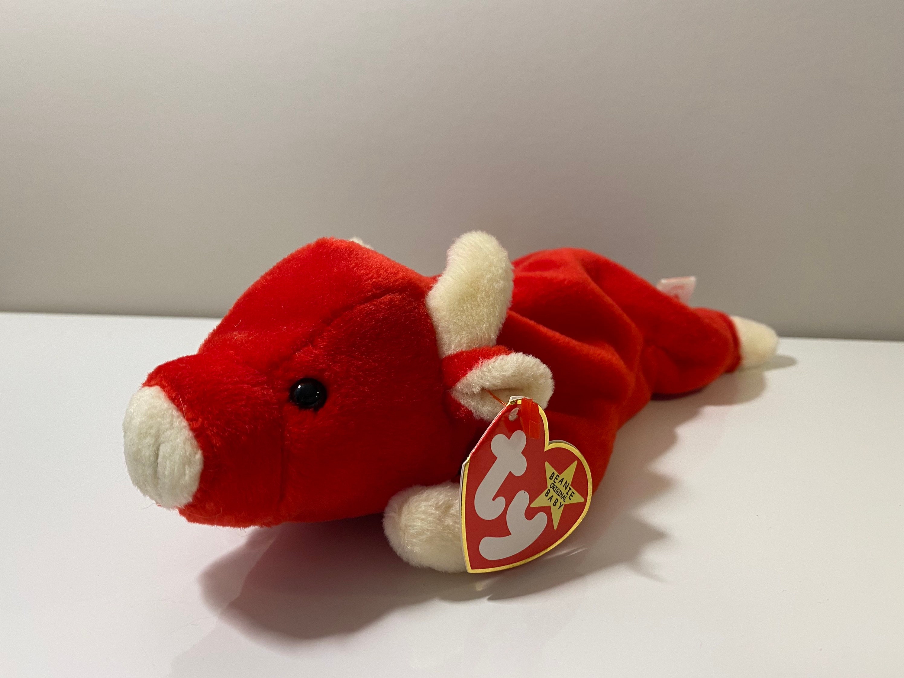 new without tags pellets filled red Ty Beanie Babies Snort