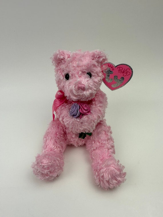 Ty Beanie Baby “radiance” the Pink Bear Holding Flowers (7 Inch