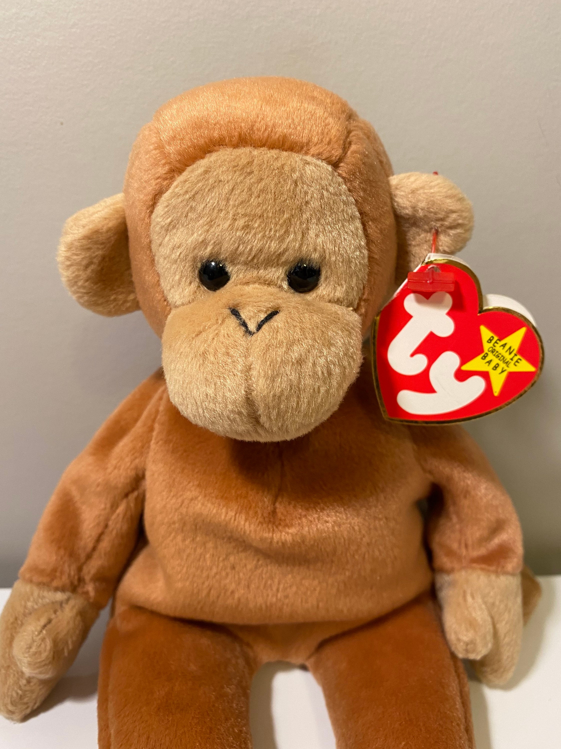 TY Beanie Baby Bongo the Adorable Monkey Plush with Tan Tail | Etsy