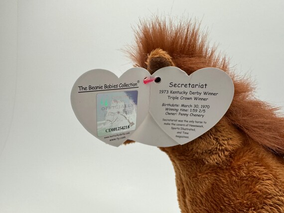 TY Beanie Baby secretariat the Horse 1973 Triple Crown Winner Rare