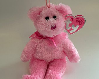 Ty Key Clip Beanie Baby “Dazzler” the Pink Bear - Metal Key Chains (4 inch)