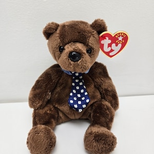 Ty Beanie Baby “Hero” the Father’s Day / Gift for Dad Bear wearing Tie! (7 inch)