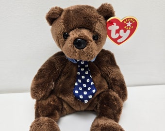 Ty Beanie Baby “Hero” the Father’s Day / Gift for Dad Bear wearing Tie! (7 inch)