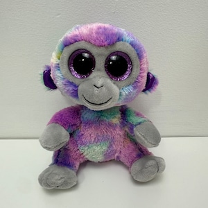Ty Beanie Boo “Zuri” the Purple and Blue Monkey - No Hang Tag (6 inch)