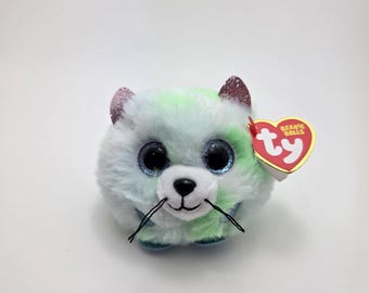 Ty Beanie Balls “Evie” the Green Cat (Small 3 inch)
