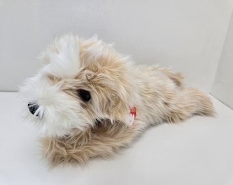 Ty Classic Collection- Tandy the White and Beige Dog - Plush Toy