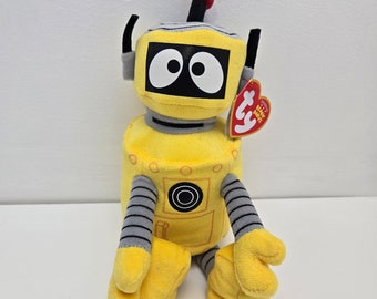 TY Beanie Baby "Plex" de gele robot - uit tv-programma Yo Gabba Gabba (8 inch)