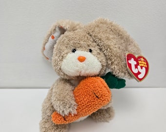 Ty Beanie Baby - Veggies the Bunny Rabbit Holding A Carrot - Mint