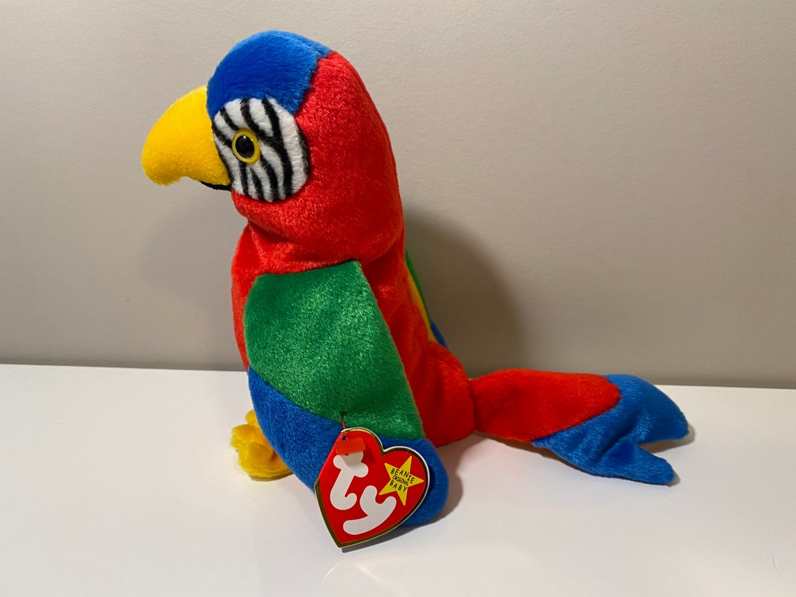 TY Beanie Baby jabber the Parrot 6.5 Inch Etsy