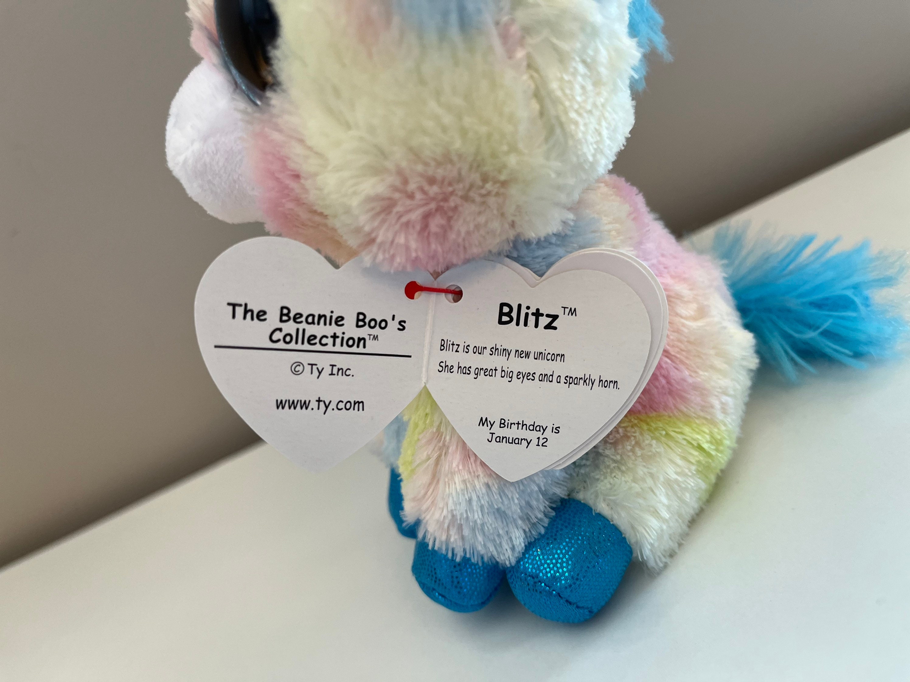 Ty Beanie Boo blitz the Multi Coloured Unicorn 6 Inch Etsy