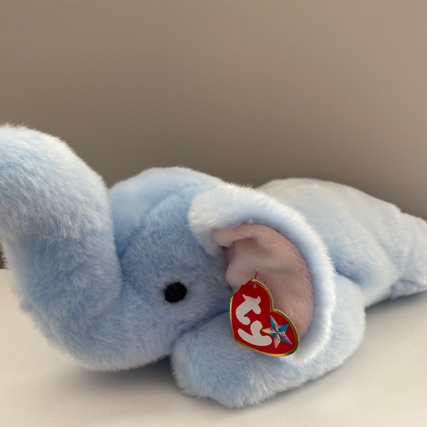 Ty Blue Elephant Plush Etsy