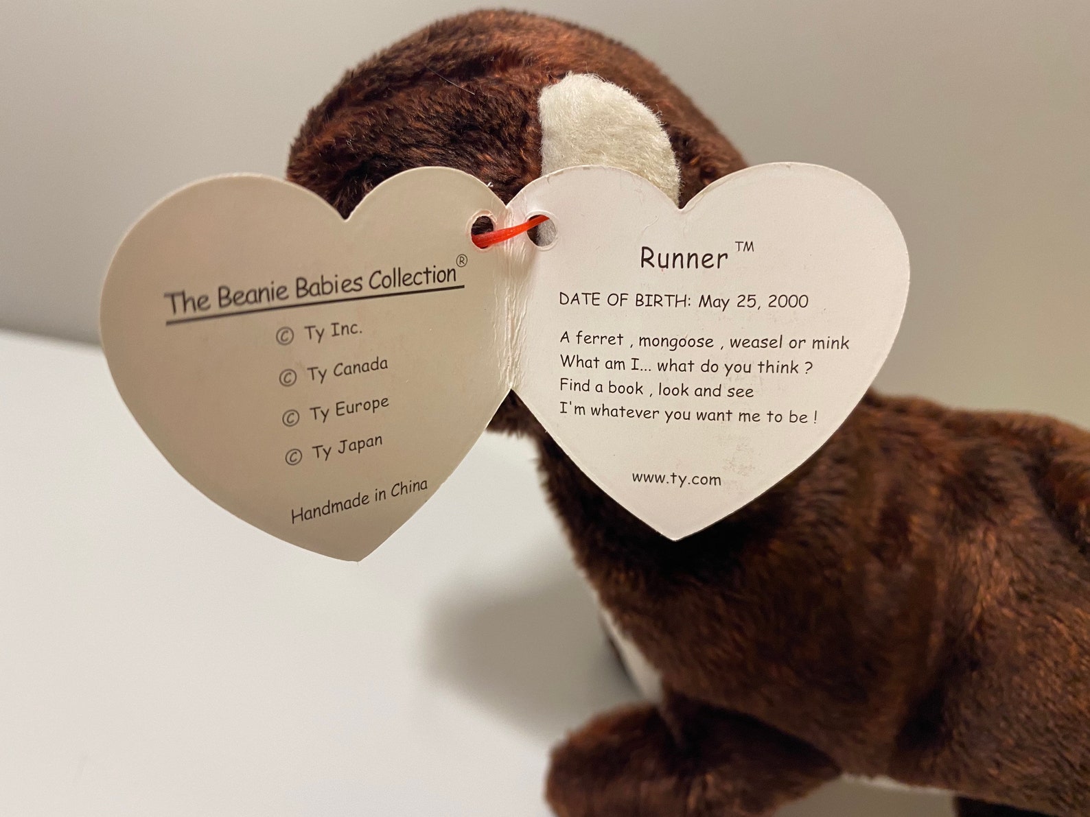TY Beanie Baby Runner the Ferret 7.5 inch | Etsy