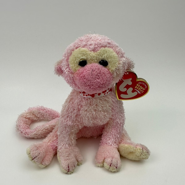 ¡Ty Beanie Baby “Poeta” el mono rosa! (6 pulgadas)