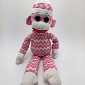 TY Beanie Buddy “Socks” the Pink Sock Monkey - No Tags (16 inch)
