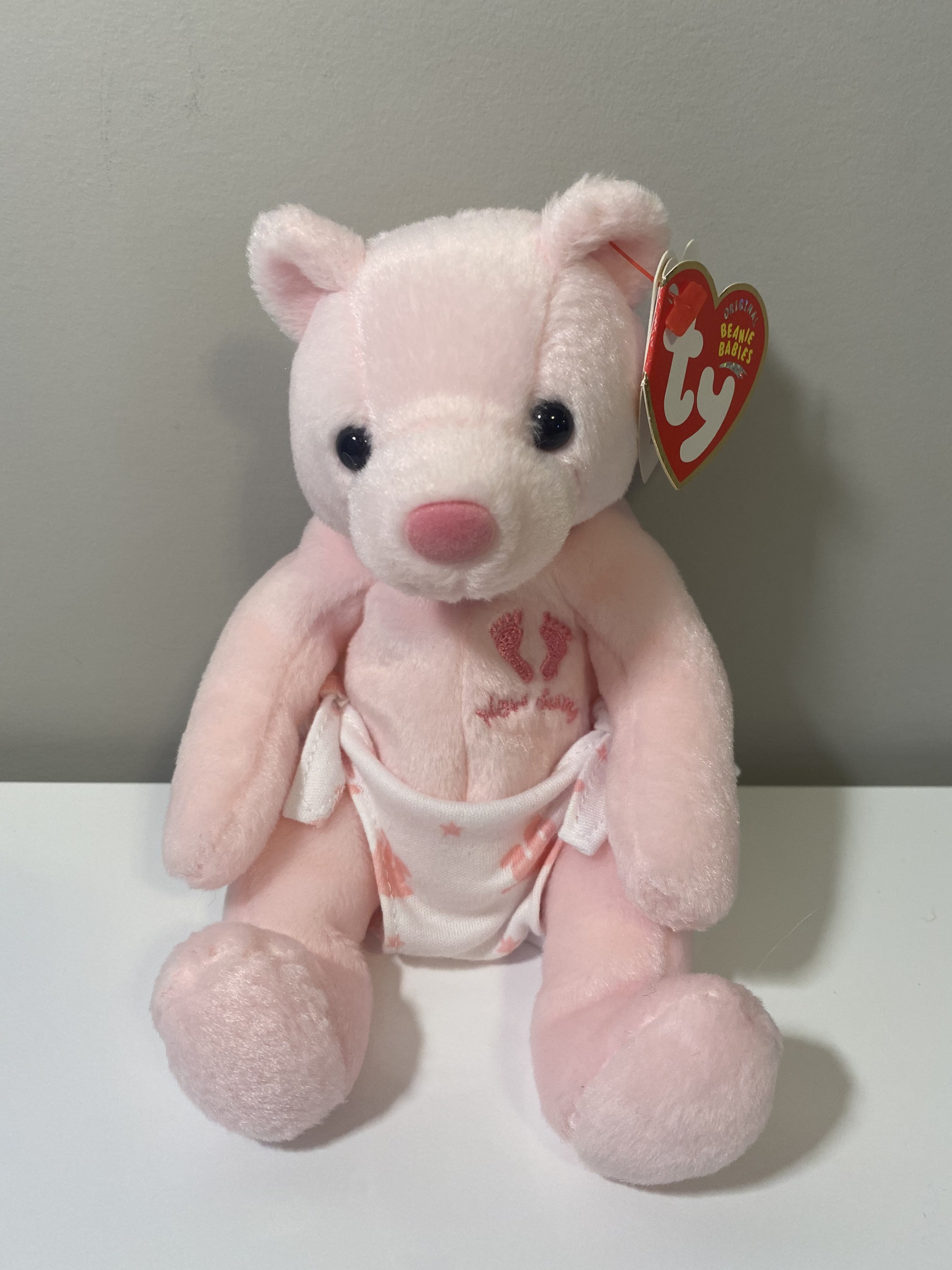 Ty Beanie Baby Its a girl The Pink Bear 7 inch Etsy