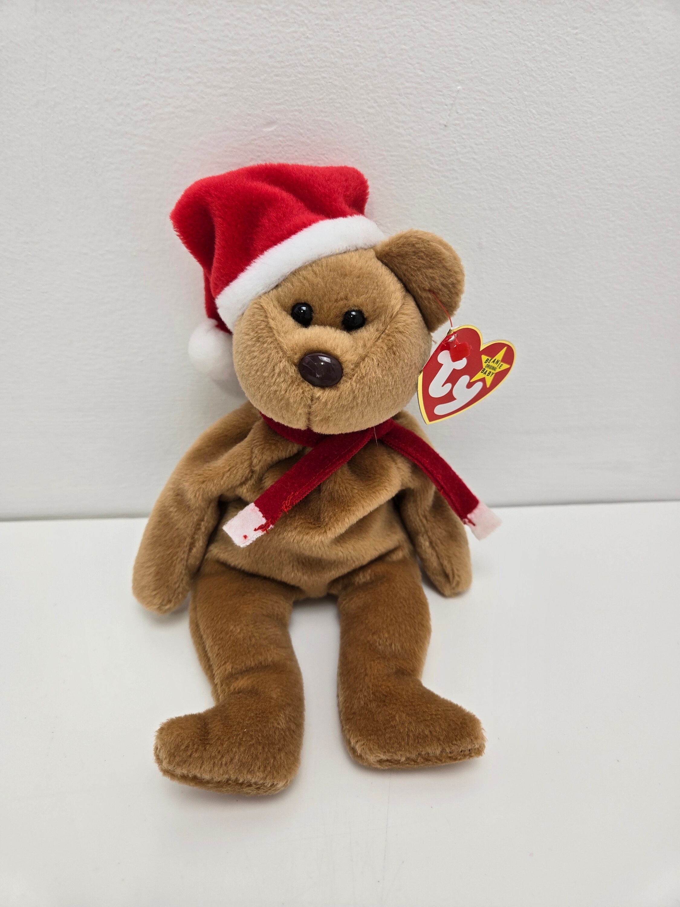ヴィンテージ BOO bean bag ぬいぐるみ サンタ帽子 Ty Beanie Baby “1997 Holiday Teddy” the Christmas Bear Wearing