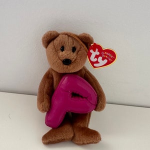 Bonnet Ty Alphabet « P » l'ours tenant la lettre P (4,5 pouces)