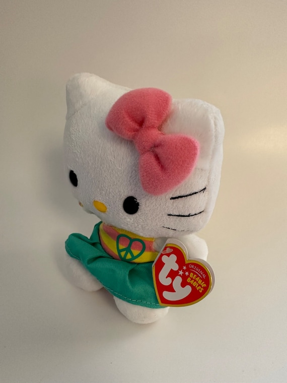 Ty Beanie Baby hello Kitty the Hello Kitty Plush With Peace Heart Sign 5.5  Inch 
