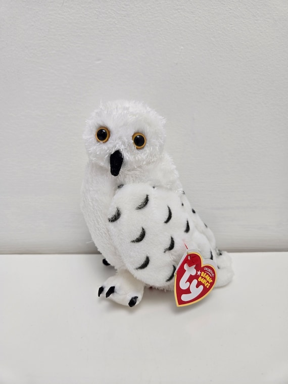 TY タイ　ぬいぐるみ　フクロウ　白　owl Ty Beanie Baby “summit” the Snowy Owl - Borders Exclusive (6 Inch