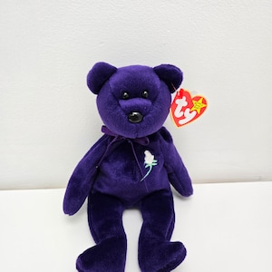 Ty Beanie Baby “Princess” the Princess Diana Bear - Made in Indonesia, PE Pellets, with Canadian Tush Tag! *Rare* (8.5 inch)