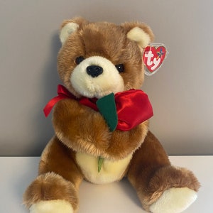 Ty Beanie Buddy “Always” the Bear Holding Red Rose (9 inch)