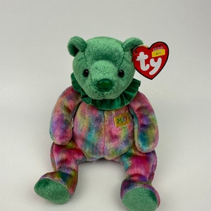 Ty Beanie Baby May the Birthday Bear - Emerald Birthstone Bear (7 inch)