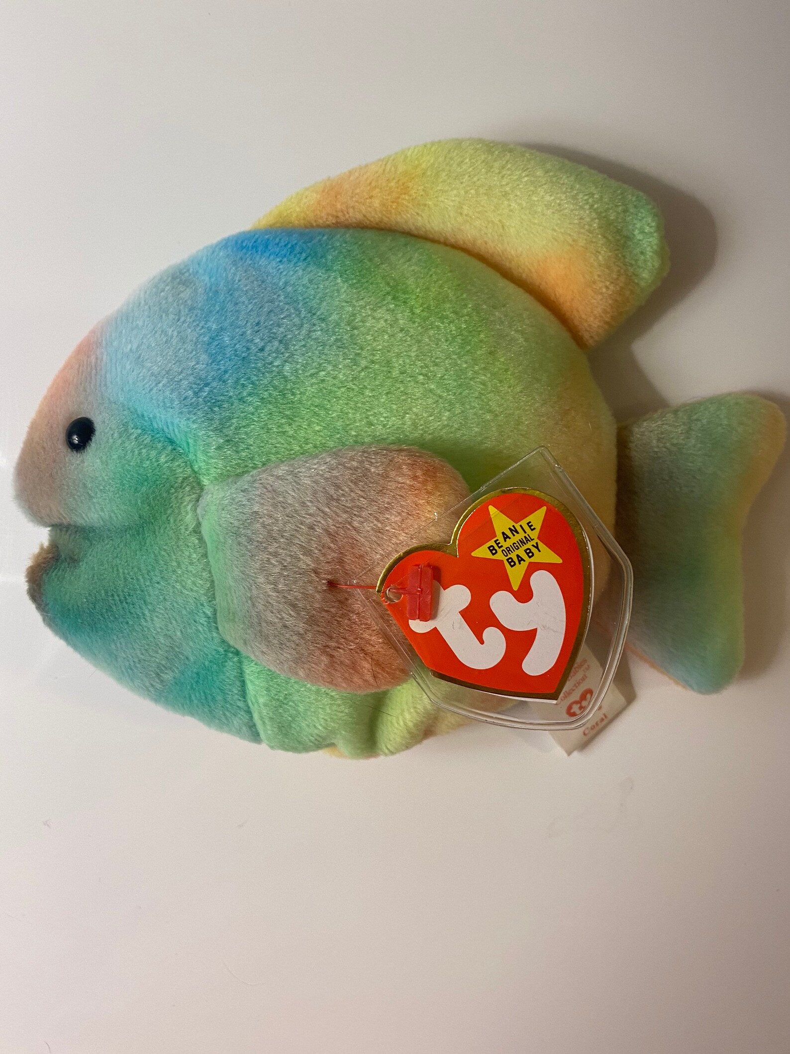 TY Beanie Baby Coral the tie dye fish colouring Etsy