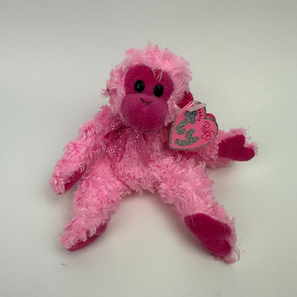 Bonnet bébé Ty Key Clip « Julep » le singe rose - Porte-clés en métal (4 pouces)