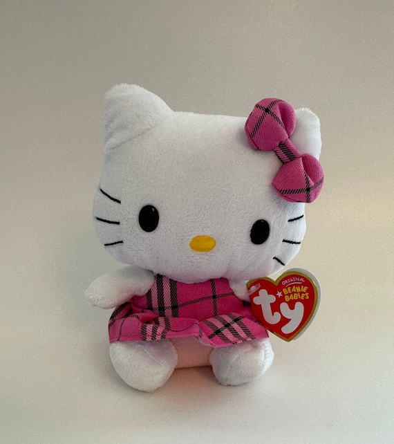 Ty Beanie Baby hello Kitty the Hello Kitty Plush in Pink Plaid 5.5