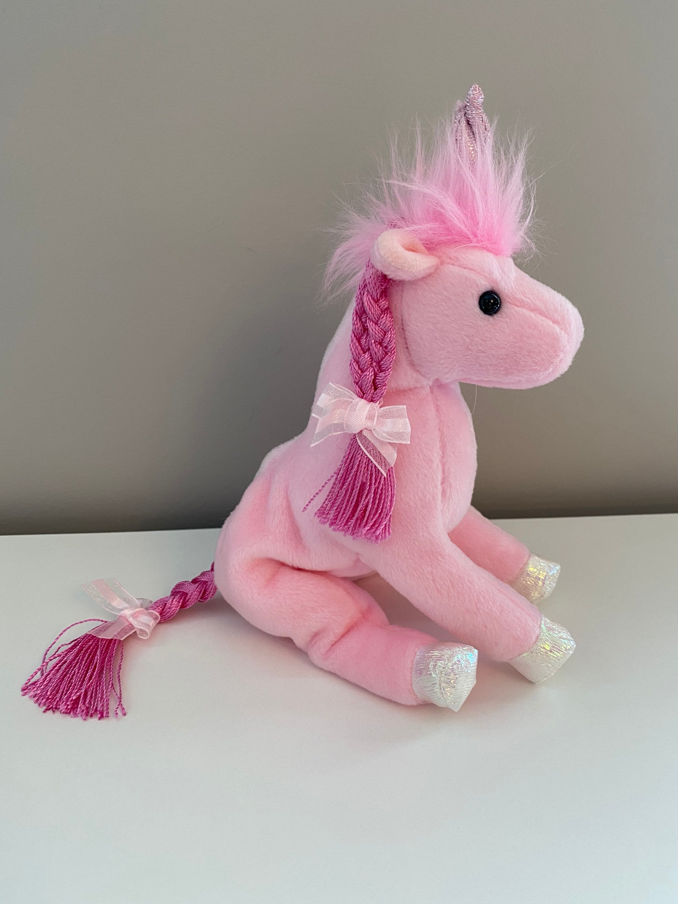 Ty Beanie Baby “fairytale” the Pink Unicorn With Pink Braids Ty Beanie Baby “fairytale” the Pink Unicorn With Pink Braids