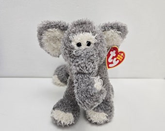 Ty Beanie Baby “Toot Toot” the Funny Grey Elephant (8 inch)