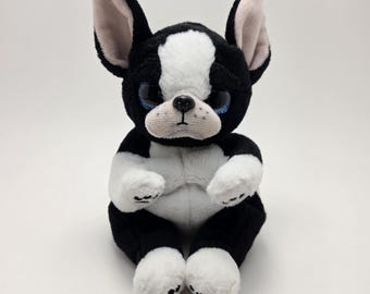 Peluche Ty Beanie Bellies "Tink" el perro Boston Terrier (20 cm) Sin etiqueta colgante