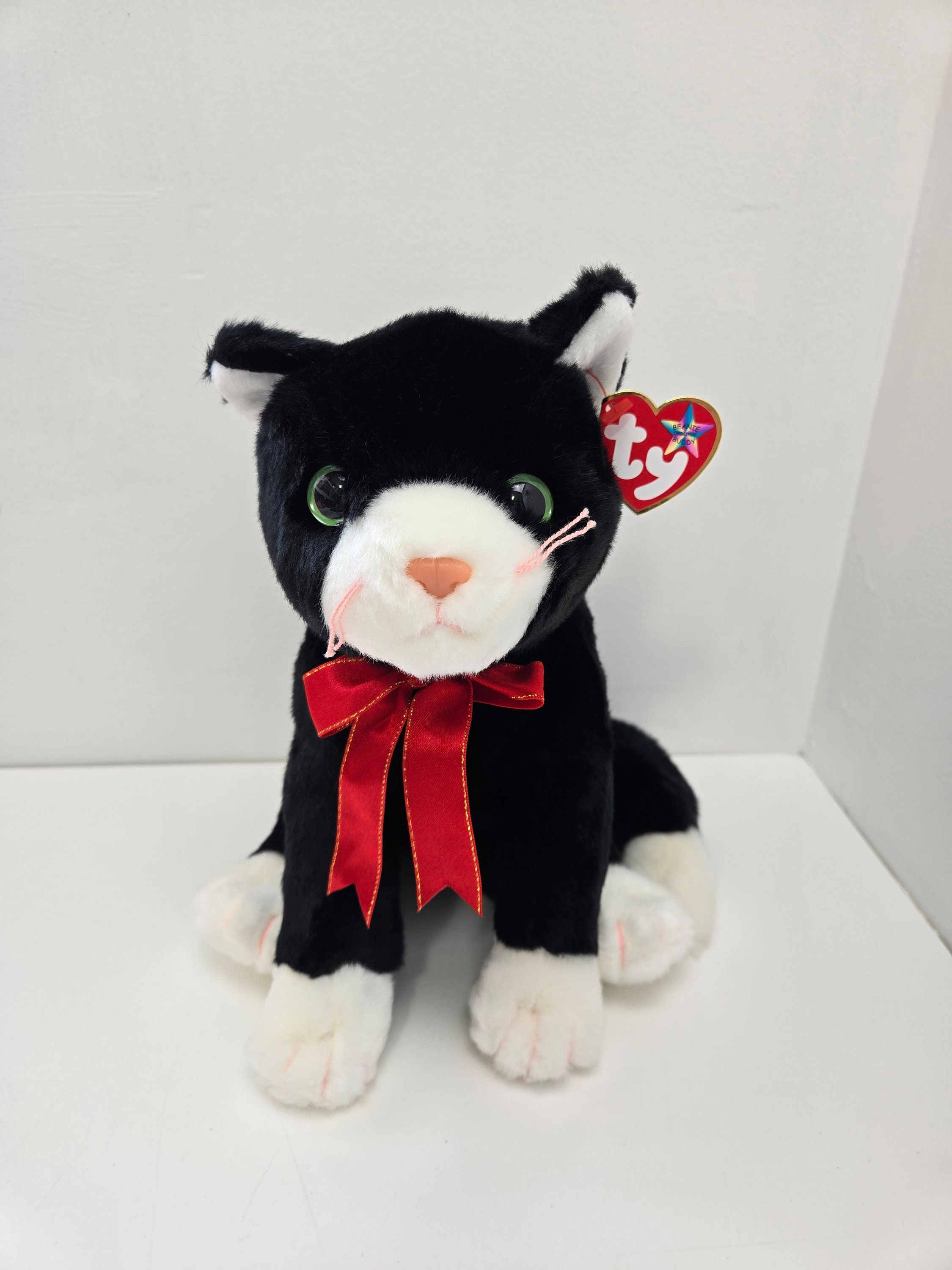 Ty Beanie Buddy “zip” the Black Cat With Red Bow (9 Inch) - Etsy