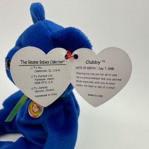 Ty Beanie Baby Clubby the Royal Blue Bear 8.5 Inch image 5