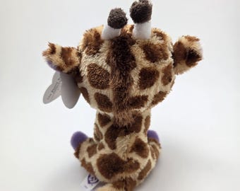 Ty Beanie Boo “Safari” the Giraffe Sparkly Eyes Purple Tag (6 inch)