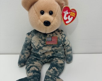 TY Beanie Baby “Salute” the Army Bear! *Flag on Chest version!* (8.5 inch)