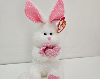 Ty Beanie Baby “Pansy” the Pink and White Bunny Rabbit  (6 inch)