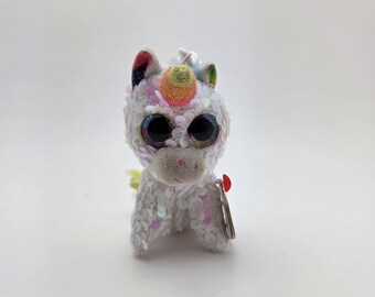 TY Flippables Key Clip Beanie Boo “Pixy” das Einhorn - Kunststoff Schlüsselanhänger (4 inch)