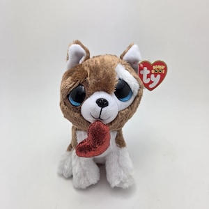 Ty Beanie Boo “Smootches” the Dog Holding a Red Heart (6 inch)