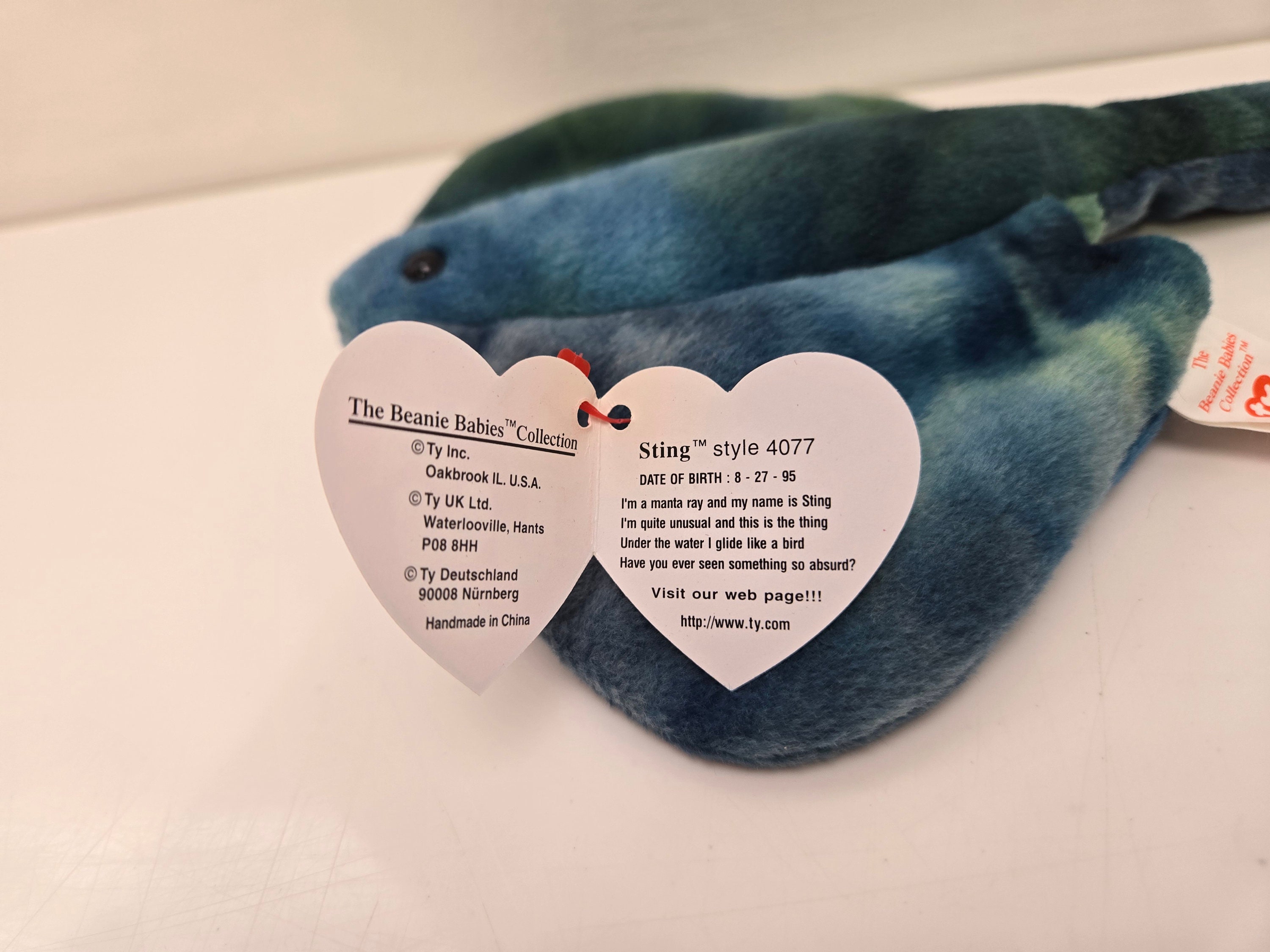 Ty Beanie Baby sting the Stingray 10 Inch Etsy UK