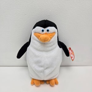Ty Beanie Baby "Skipper" il Pinguino - Beanie del film Madagascar! *Raro* (15 cm)