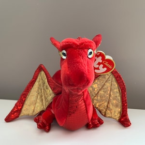Ty Classics Collection “Fossils” the Red Dragon *Rare* (17 inch)