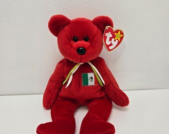 Ty Beanie Baby “Osito” the Red Mexico Bear wearing the Mexican flag proudly! (8.5 inch)