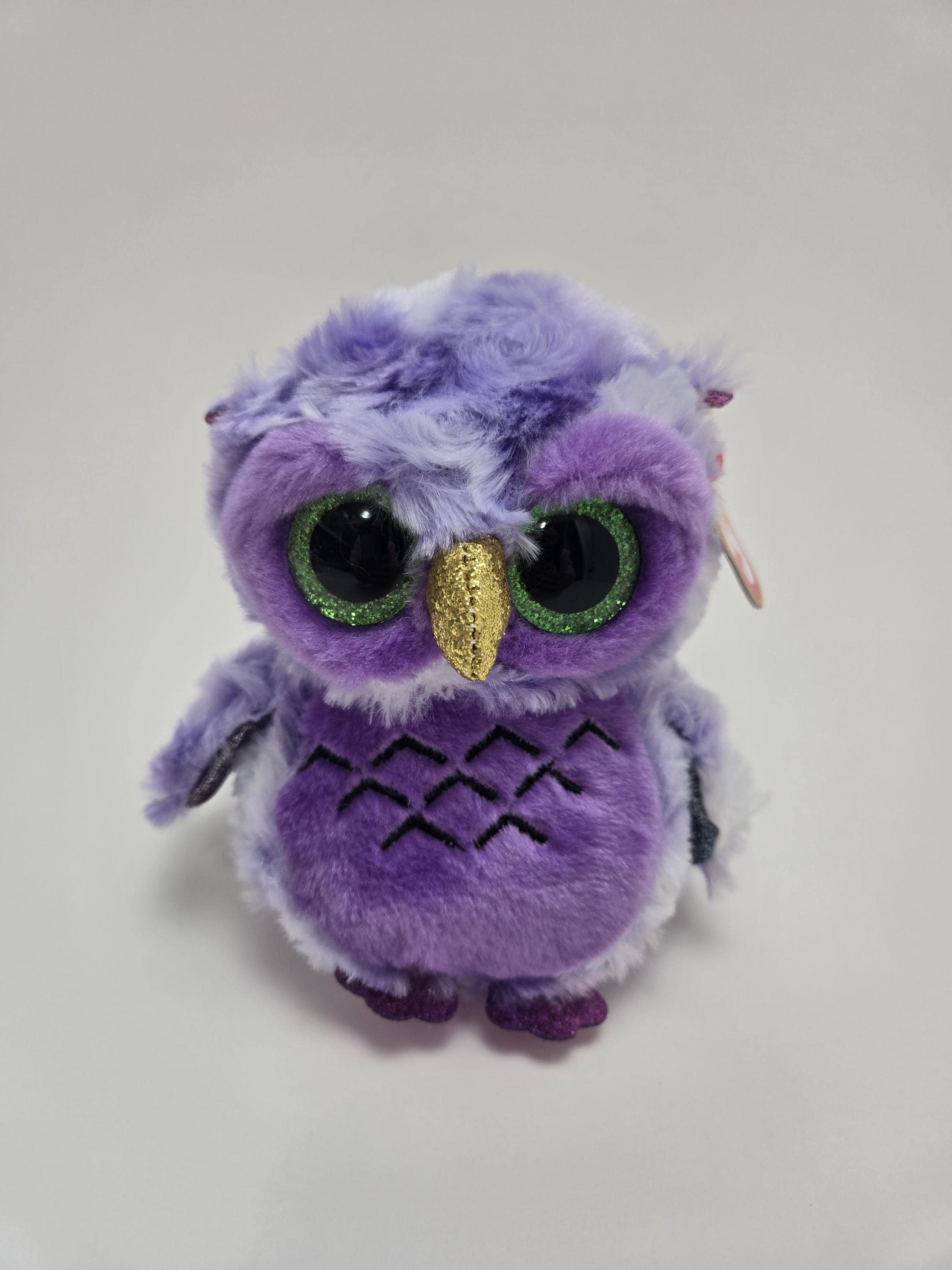 TY Squish A Boo Eule „Winks“ – 31 Cm, Kuscheliges Kissen, Rosa Mit Blauen Herzen