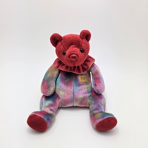 Ty Beanie Baby July the Birthday Bear - Ruby Birthstone Bear - No Hang Tag (7 inch)