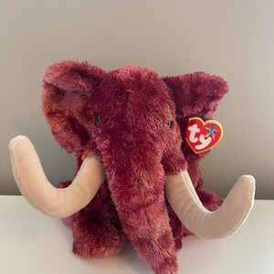 Ty Beanie Buddy “Colosso” the Magenta Woolly Mammoth (12 inch) image 2