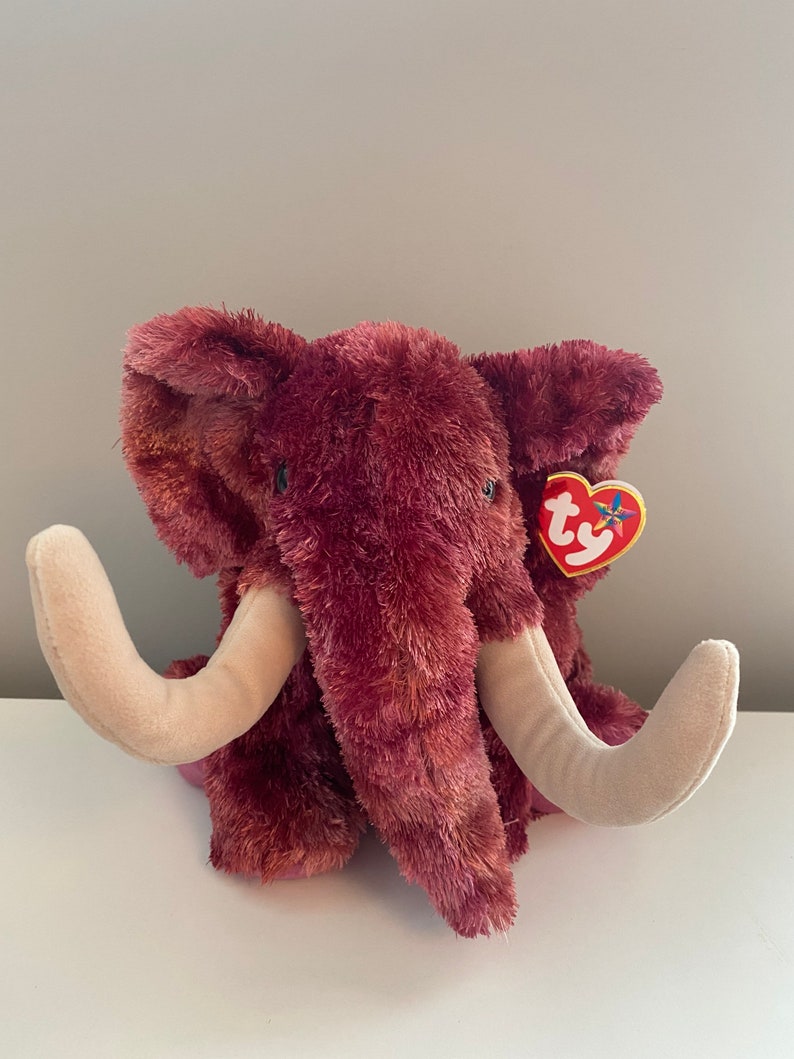 Ty Beanie Buddy “Colosso” the Magenta Woolly Mammoth (12 inch) image 2