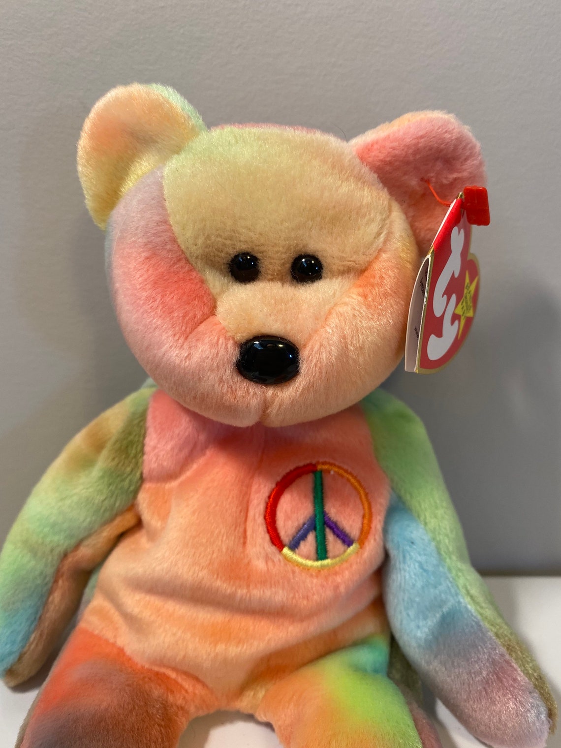 TY Beanie Baby Peace the Tie-Dye Bear Actual Colours Shown | Etsy