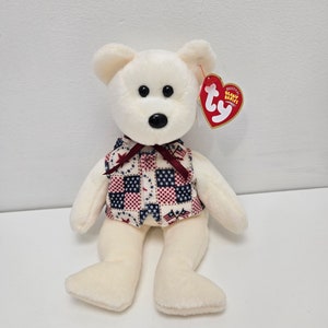 Ty Beanie Baby Libert-e, die amerikanische Bärenweste der USA exklusiv im Internet 8,5 Zoll Bild 1