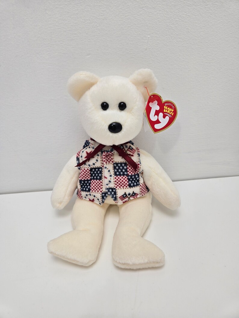 Ty Beanie Baby Libert-e, die amerikanische Bärenweste der USA exklusiv im Internet 8,5 Zoll Bild 1